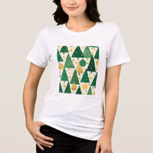 Grüner und goldener abstrakter Weihnachtsbaum-Must Tri-Blend Shirt