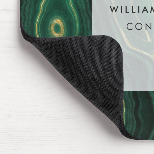 Grüner und goldener Marmorstein Mousepad (Ecke)