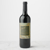 Grüner und goldener Onyxstein Weinetikett (Vorderseite)