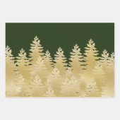 Grüner und goldener Weihnachtsbaum Geschenkpapier Set (Vorderseite 2)