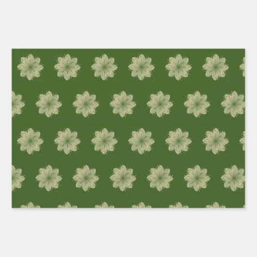 Grüner und goldener Weihnachtsbaum Geschenkpapier Set (Vorderseite)