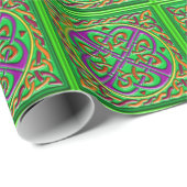 Grüner und lila keltischer geschenkpapier (Rolleneckpunkt)