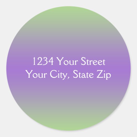 Grüner und Lila Umschlag Aufkleber mit Adresse (Vorderseite)