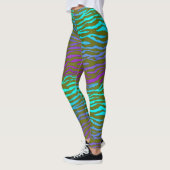 Grüner und lila Zebra-Druck Leggings (Links)