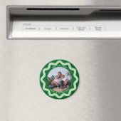 Grüner und mintfarbener welliger Kreis-Fotorahmen Magnet (In Situ (Geschirrspüler))