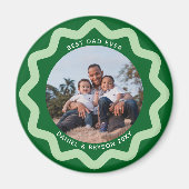 Grüner und mintfarbener welliger Kreis-Fotorahmen Magnet (Vorne)
