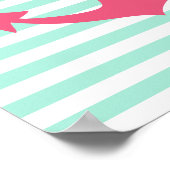 Grüner und rosa Anker von Meeresschaum Poster (Ecke)