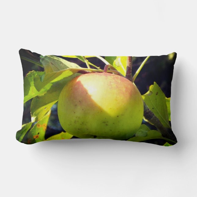 Grüner und rosa Apfel Lendenkissen (Vorderseite)
