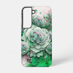Grüner und Rosa Kaktus Sukkulente Samsung Galaxy Hülle