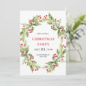 Grüner und roter Adventskranz Weihnachtsfeier Feiertagskarte (Stehend Vorderseite)