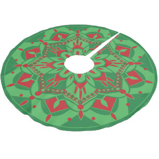 Grüner und roter Baumschurz Polyester Weihnachtsbaumdecke