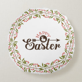 Grüner und roter Blumenstrauß mit sonniger Haut Rundes Kissen