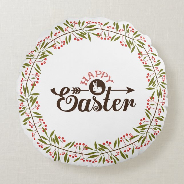 Grüner und roter Blumenstrauß mit sonniger Haut Rundes Kissen (Vorderseite)