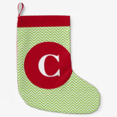 Grüner und roter Zickzack AnfangsStrumpf Kleiner Weihnachtsstrumpf (Vorderseite)