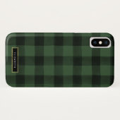 Grüner und schwarzer Büffel-Karo-Muster Case-Mate iPhone Hülle (Rückseite (Horizontal))