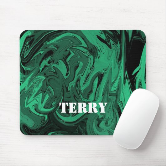 Grüner und schwarzer Marmor Mousepad (Mit Mouse)