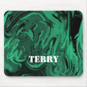 Grüner und schwarzer Marmor Mousepad (Vorne)