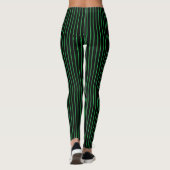 Grüner und schwarzer Pinstreifen Leggings (Rückseite)