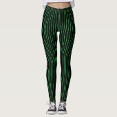 Grüner und schwarzer Pinstreifen Leggings (Vorderseite)