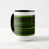 Grüner und schwarzer Retro-Becher Tasse (Vorderseite Links)