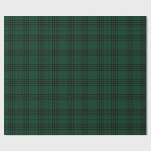Grüner und schwarzer Tartan im Deep Forest Geschenkpapier (Flach)
