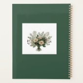 Grüner und weißer Blumen-Personalisierter Planer (Rückseite)
