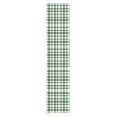 Grüner und weißer Gingham-Muster-Tabellen-Läufer Kurzer Tischläufer (Vorderseite)