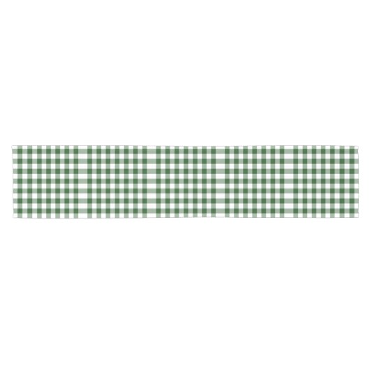 Grüner und weißer Gingham-Muster-Tabellen-Läufer Kurzer Tischläufer (Horizontal)