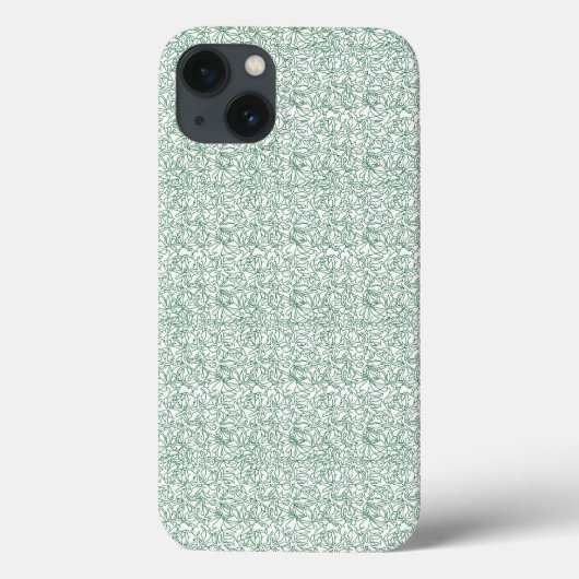 grüner und weißer Hintergrund mit kleinen Blätter Case-Mate iPhone Hülle (Rückseite)