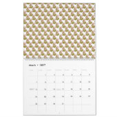 grüner und weißer Hintergrund mit kleinen Blätter Kalender (Mär 2027)