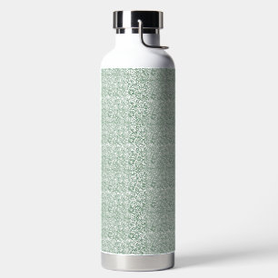 grüner und weißer Hintergrund mit kleinen Blätter Trinkflasche