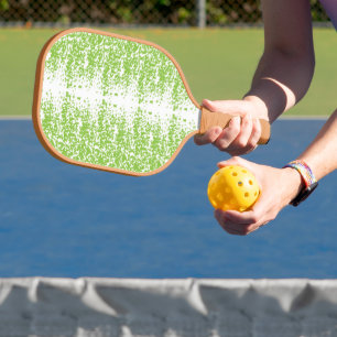 grüner und weißer Hintergrund mit kleinen Punkten Pickleball Schläger