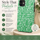 grüner und weißer Hintergrund mit kleinen weißen P Case-Mate iPhone Hülle