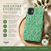grüner und weißer Hintergrund mit kleinen weißen P Case-Mate iPhone Hülle