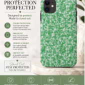 grüner und weißer Hintergrund mit kleinen weißen P Case-Mate iPhone Hülle