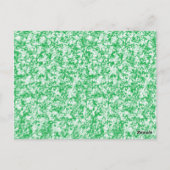 grüner und weißer Hintergrund mit kleinen weißen P Postkarte (Rückseite)
