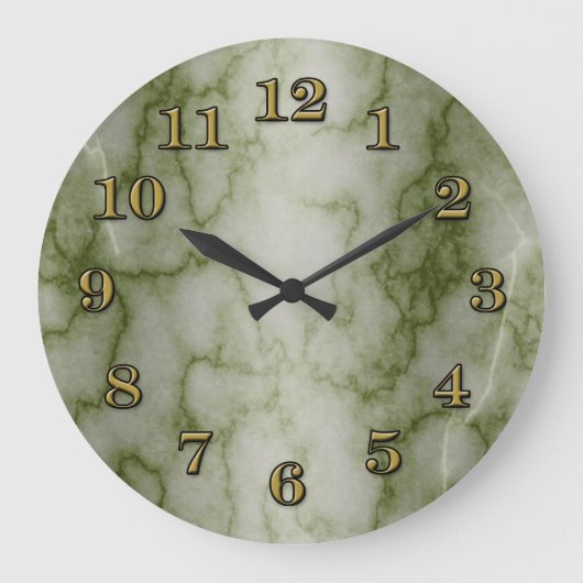 Grüner und weißer Marmor Große Wanduhr (Vorderseite)
