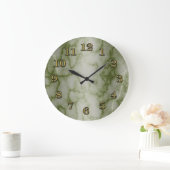Grüner und weißer Marmor Große Wanduhr (Zuhause)