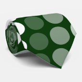 Grüner und weißer Multipolka-Dot Krawatte (Gerollt)