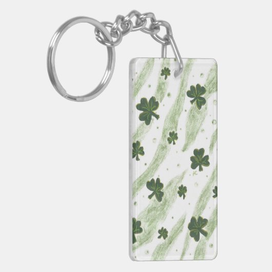 Grüner und weißer schlüsselanhänger (Vorderseite links)