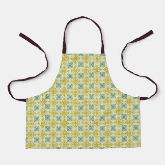 Grüner und weißer Vintage-Druck Schürze