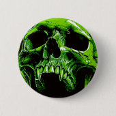 Grüner Vampirschädel Button (Vorderseite)