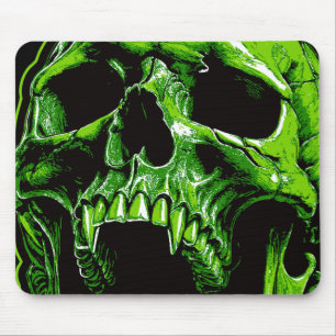 Grüner Vampirschädel Mousepad