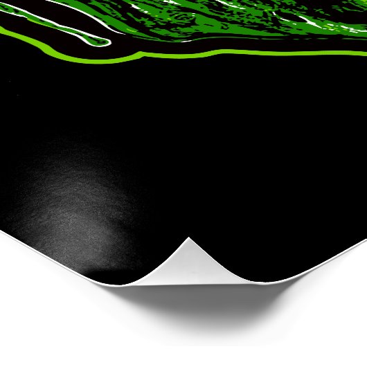 Grüner Vampirschädel Poster (Ecke)