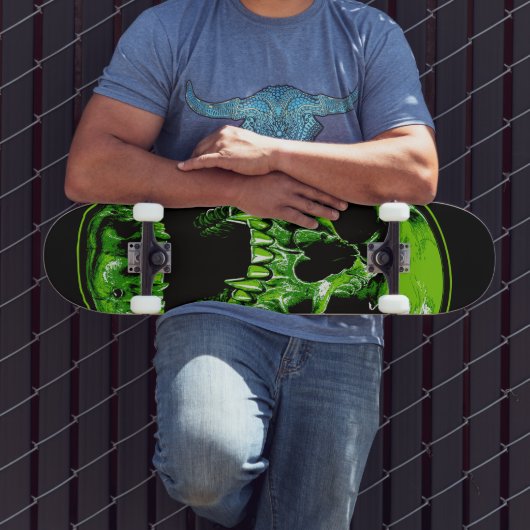 Grüner Vampirschädel Skateboard (Außenbereich 3)