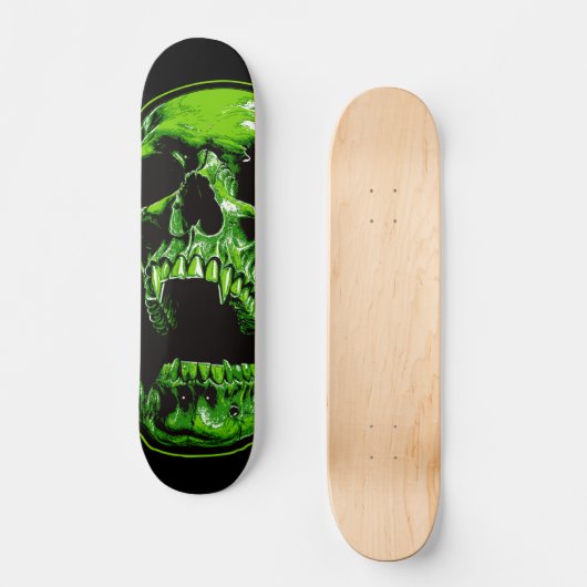 Grüner Vampirschädel Skateboard (Vorderseite)