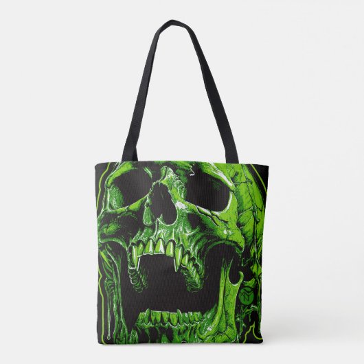 Grüner Vampirschädel Tasche (Rückseite)