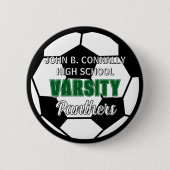 Grüner Varsity-Fußball-Schulspirit Custom Button (Vorderseite)