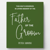 Grüner Vater der Groom-Gedenkstätte Hochzeit Fotoplatte (Vorderseite)