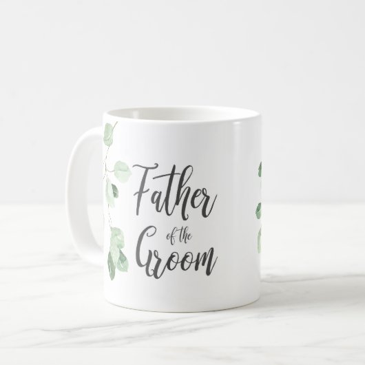 Grüner Vater der Groom Wedding Tasse (Vorderseite Links)